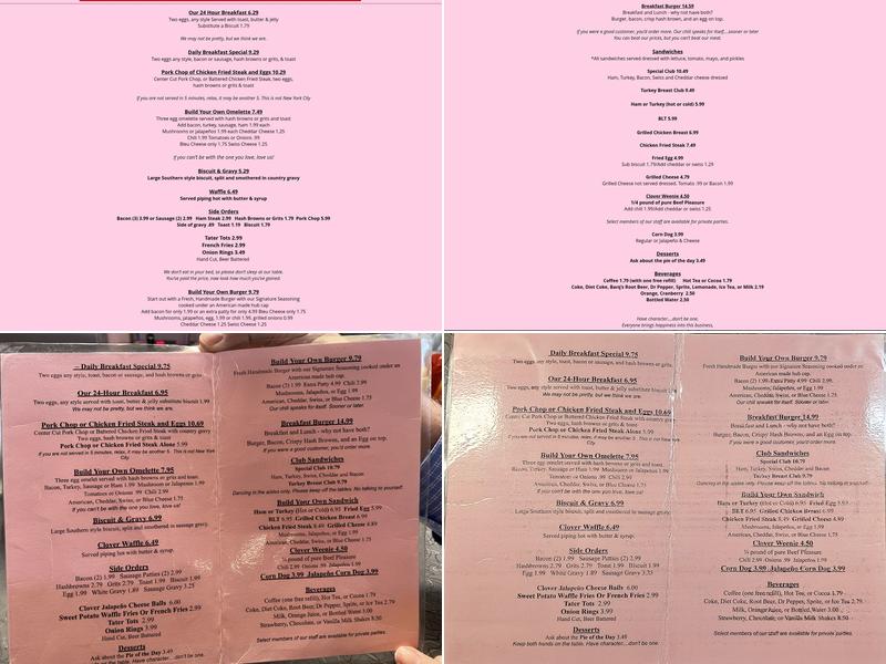 Clover Grill Menu