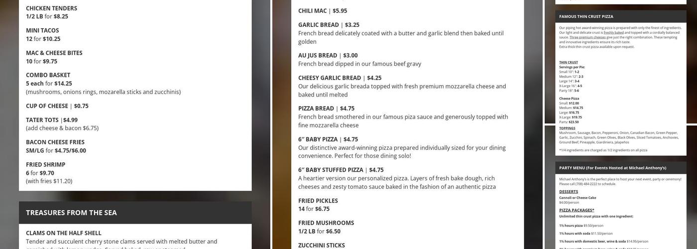Michael Anthony’s Menu