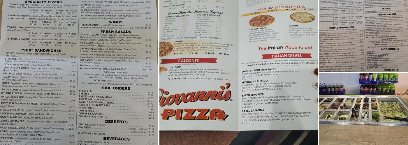 Giovanni's Pizza Menu