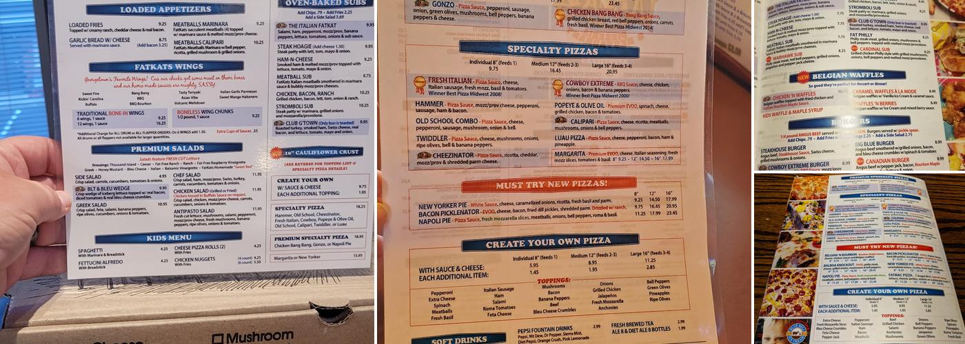 FatKats Pizzeria & Restaurant Menu