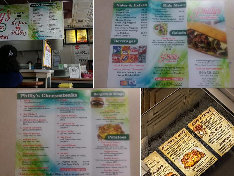 Philly's Steak House Menu