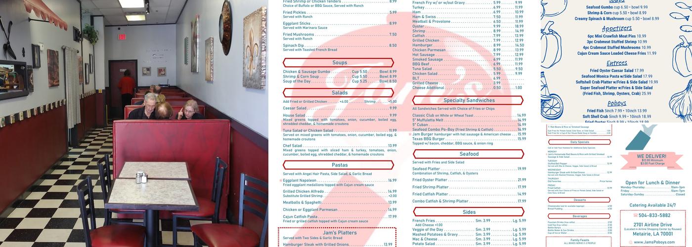 Jam's Po-Boys & Catering Menu
