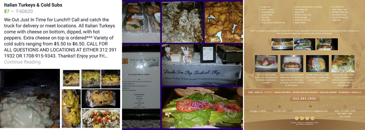 Nicole's Sandwich Shop Menu