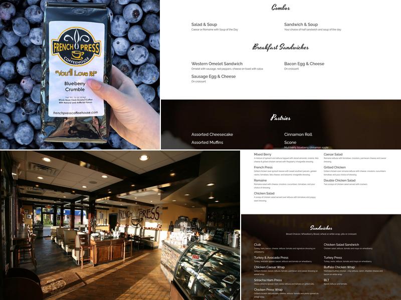 French Press Coffeehouse Menu