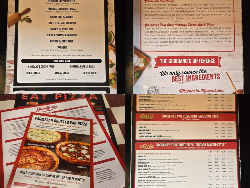 Giordano's Menu