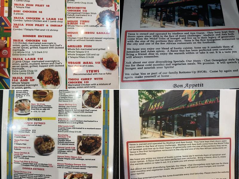 Yassa African Restaurant Menu