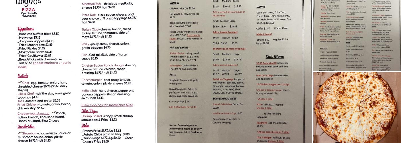 Angilo's Pizza - Cynthiana Menu