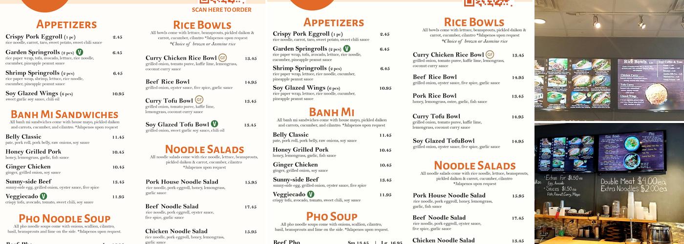 Lotus Cafe & Banh Mi Sandwiches Menu