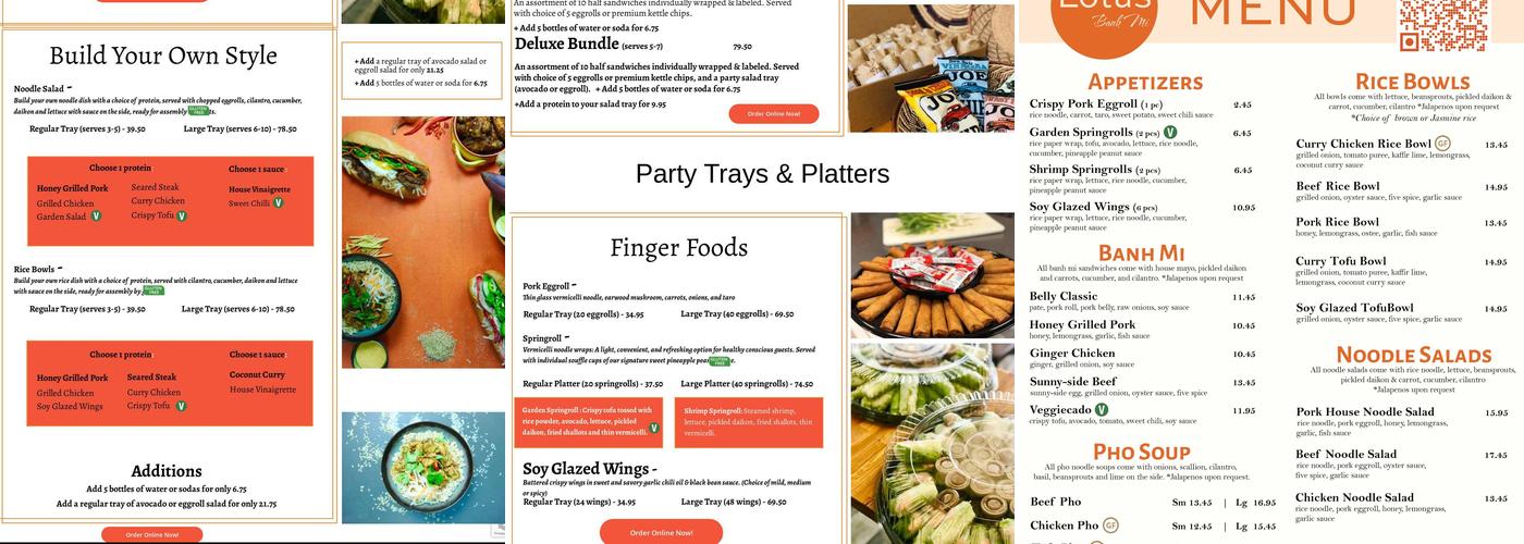 Lotus Banh Mi Menu