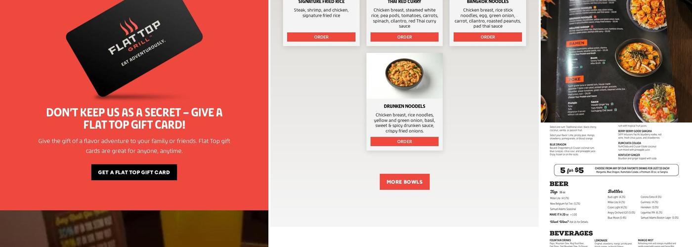 Flat Top Grill Menu
