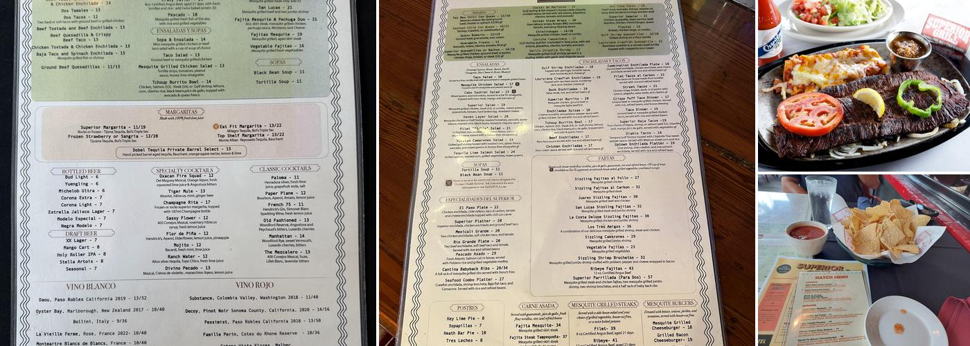 Superior Grill Menu