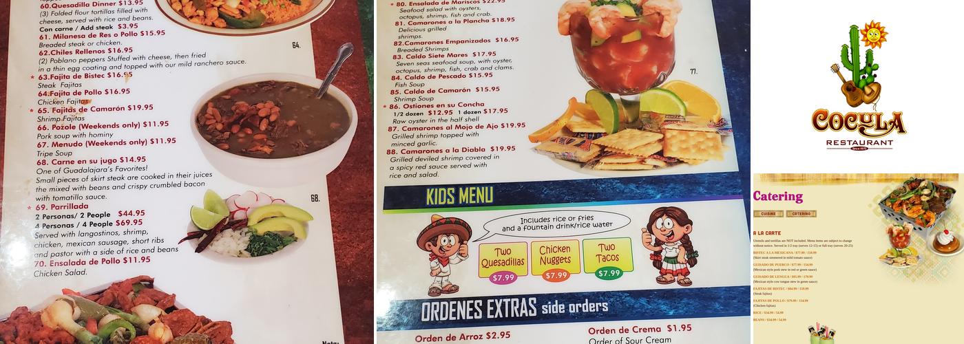 Cocula Restaurant Menu