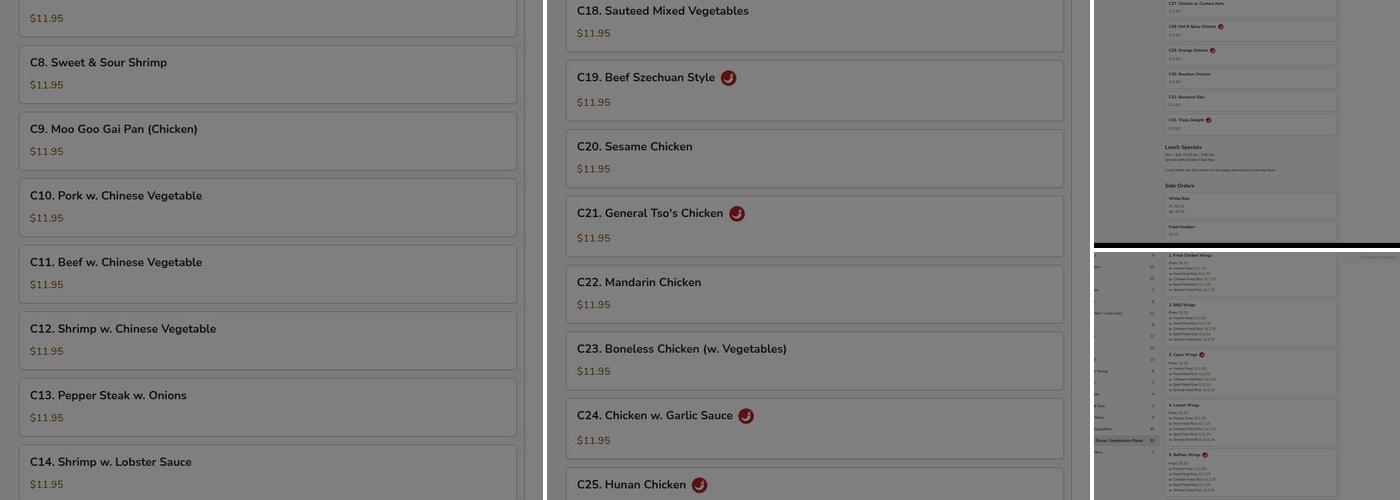 Red Apple Chinese Restaurant Menu