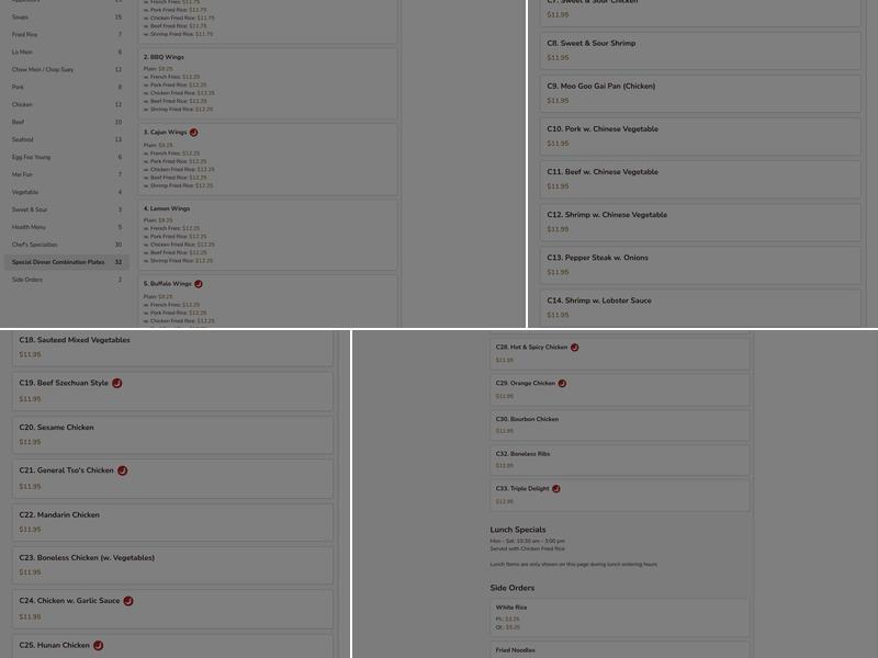 Red Apple Chinese Restaurant Menu