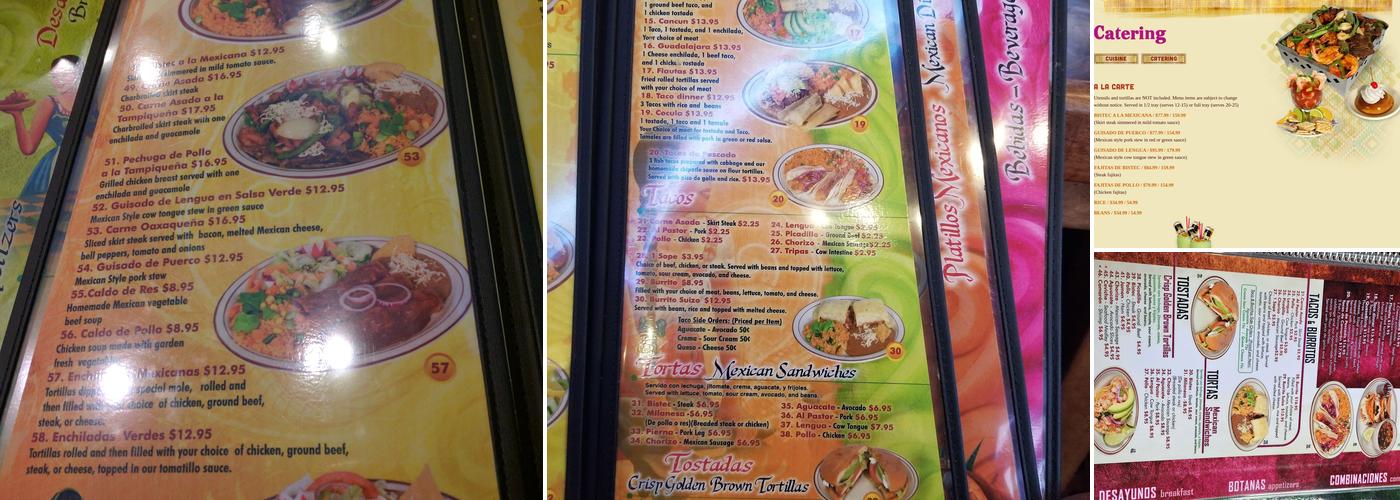 Cocula Restaurant Pulaski Menu