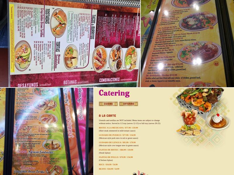 Cocula Restaurant Pulaski Menu