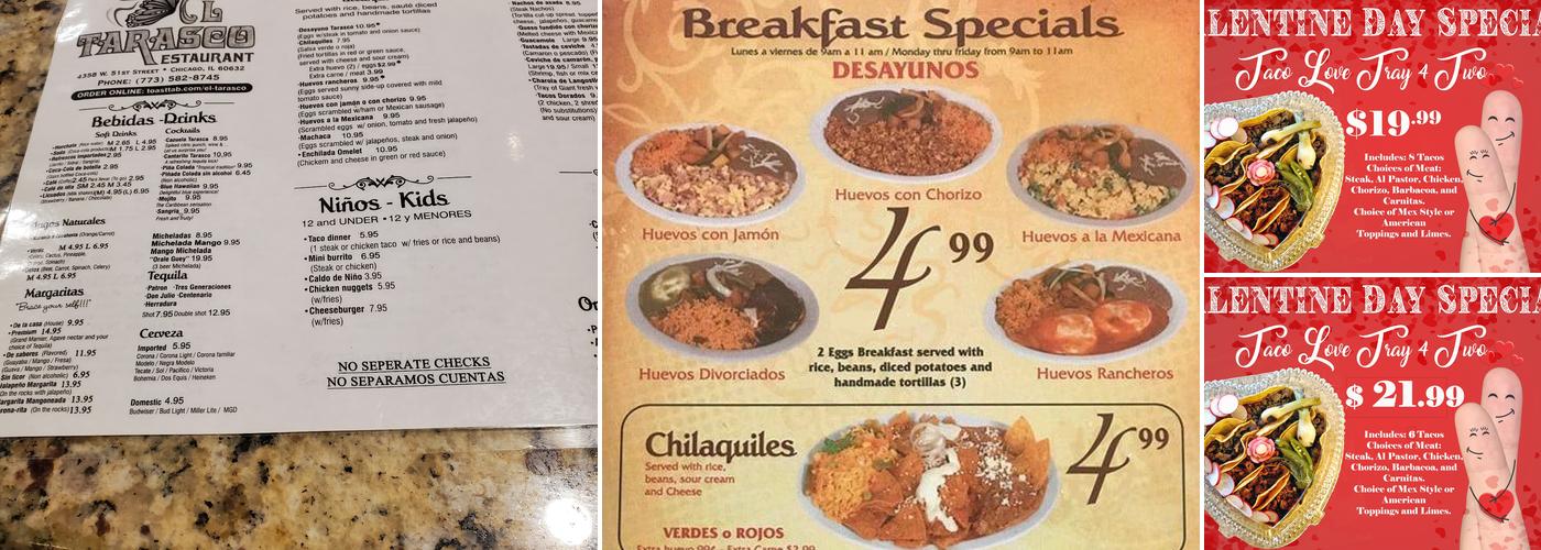 El Tarasco Menu
