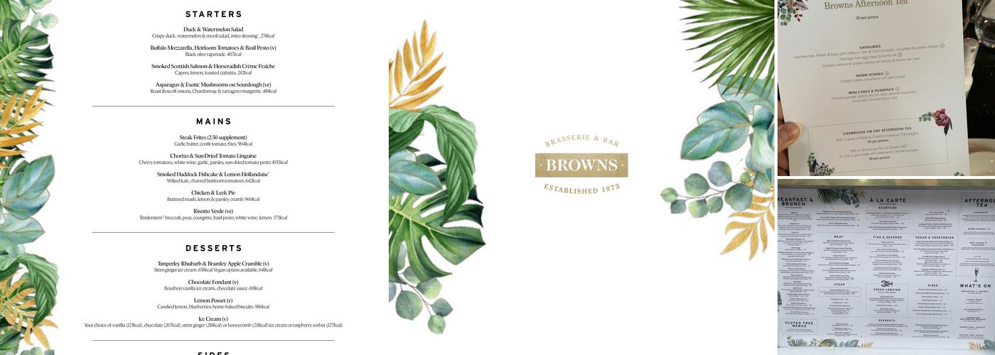 Browns Cambridge Menu