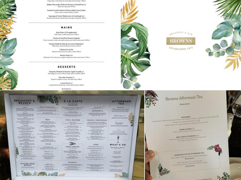 Browns Cambridge Menu