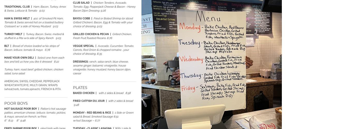 Steve's Diner Menu