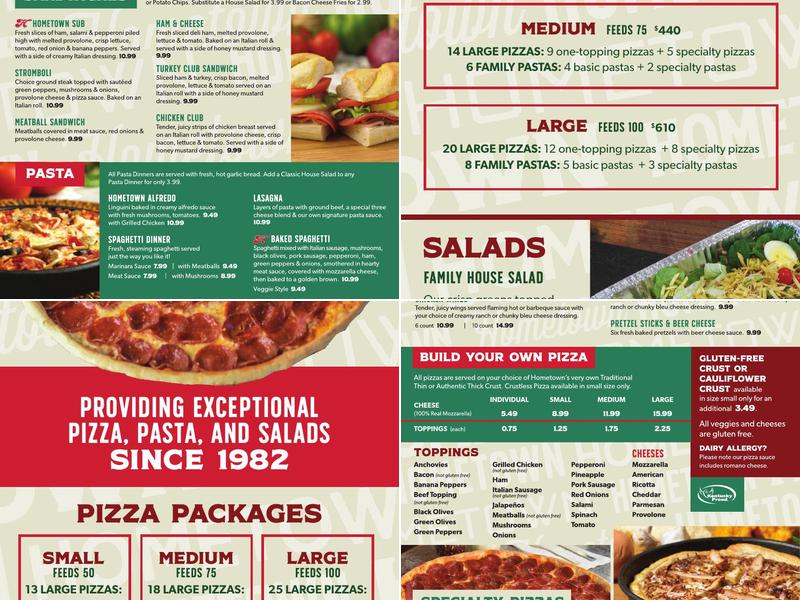 Hometown Pizza - Mt. Washington Menu