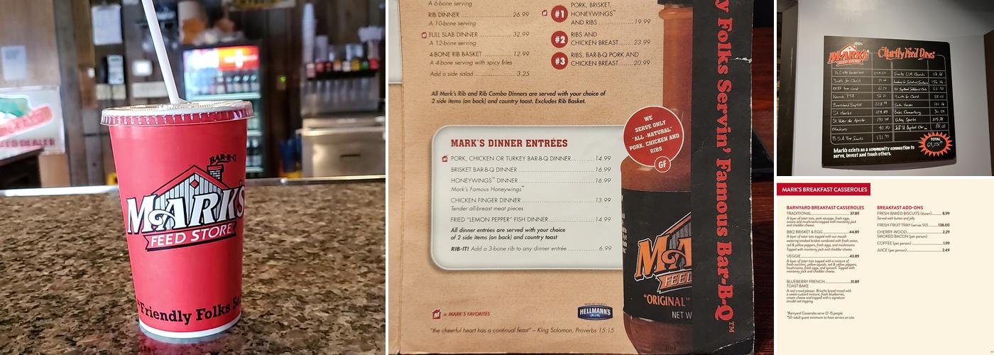 Mark's Feed Store Menu