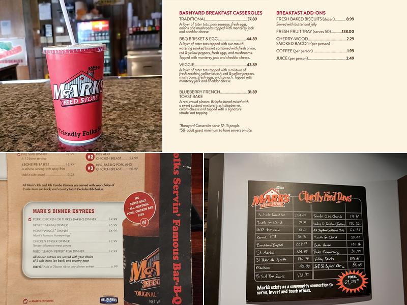 Mark's Feed Store Menu