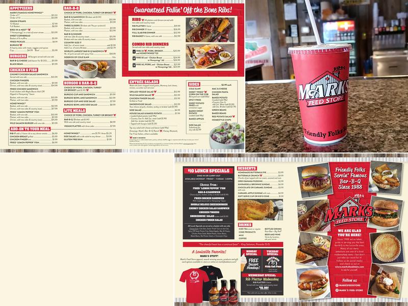 Mark's Feed Store Menu