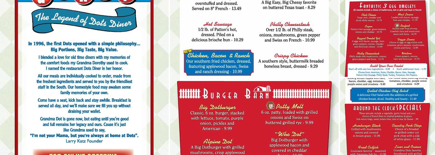 Dots Diner - Luling Menu