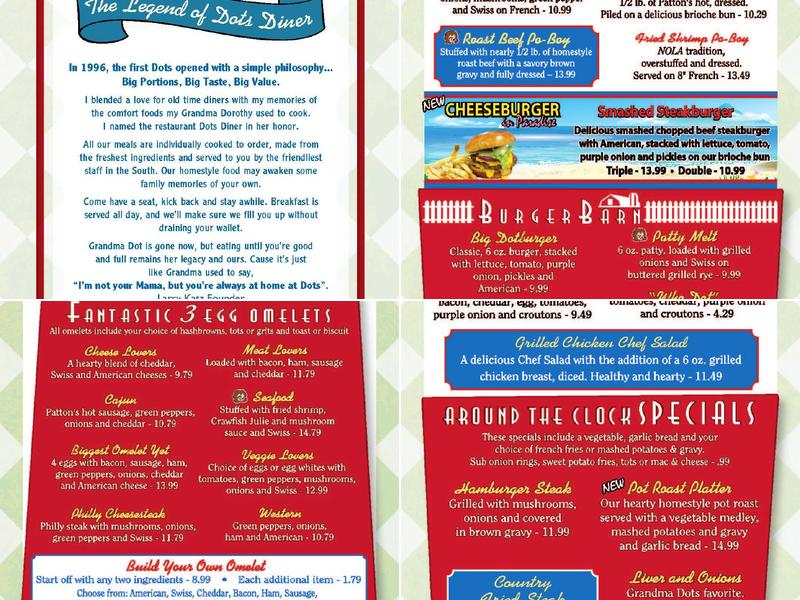 Dots Diner - Luling Menu