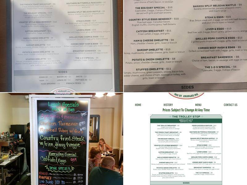 The Trolley Stop Cafe Menu