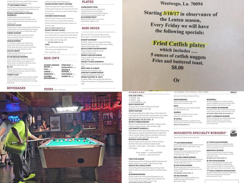 Mug Shots Bar And Grill Menu