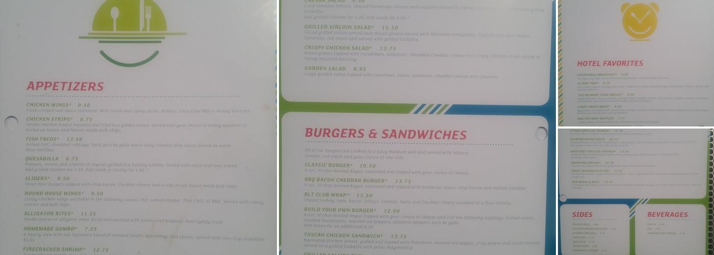 Round House Bar and Grill Menu