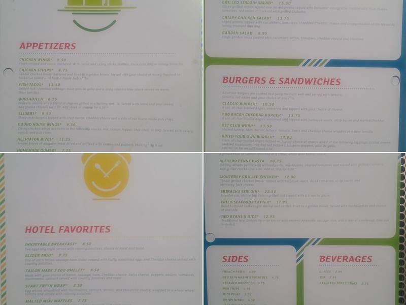 Round House Bar and Grill Menu