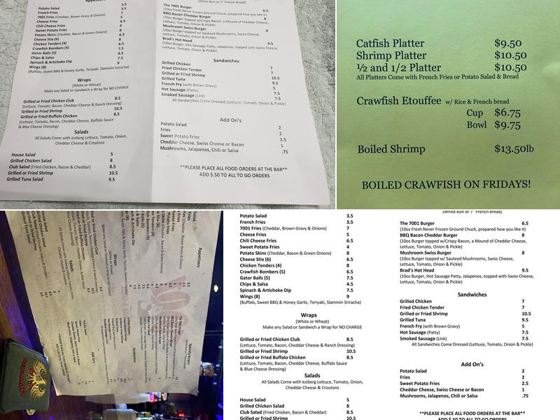 7001 Sports Bar & Grill Menu