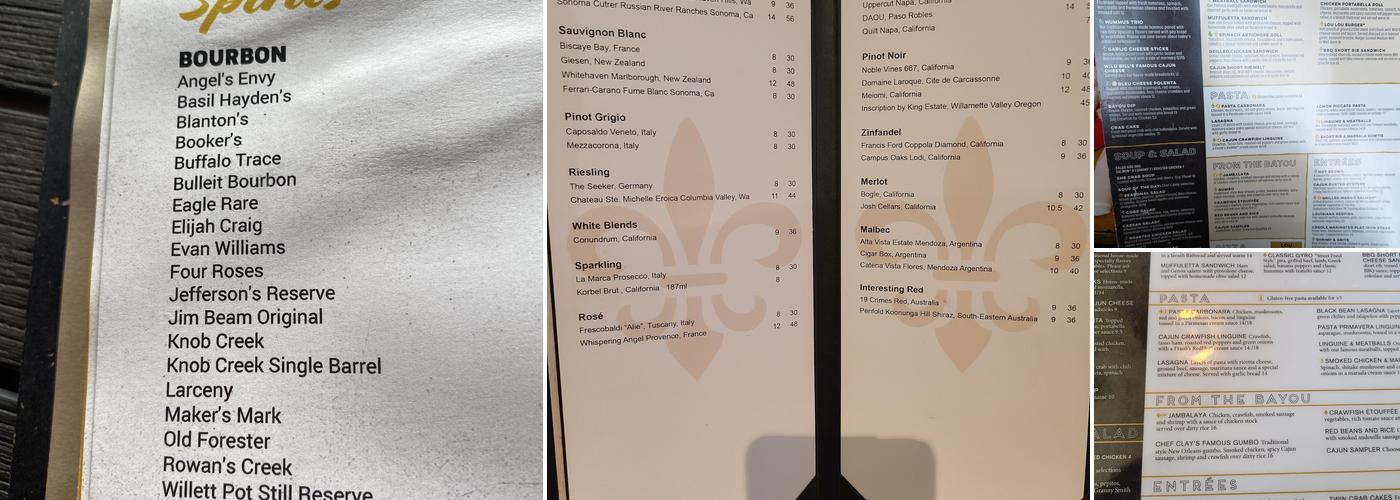 Lou Lou Food & Drink Menu