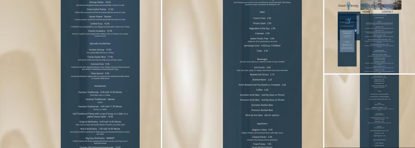 Charles Seafood Menu