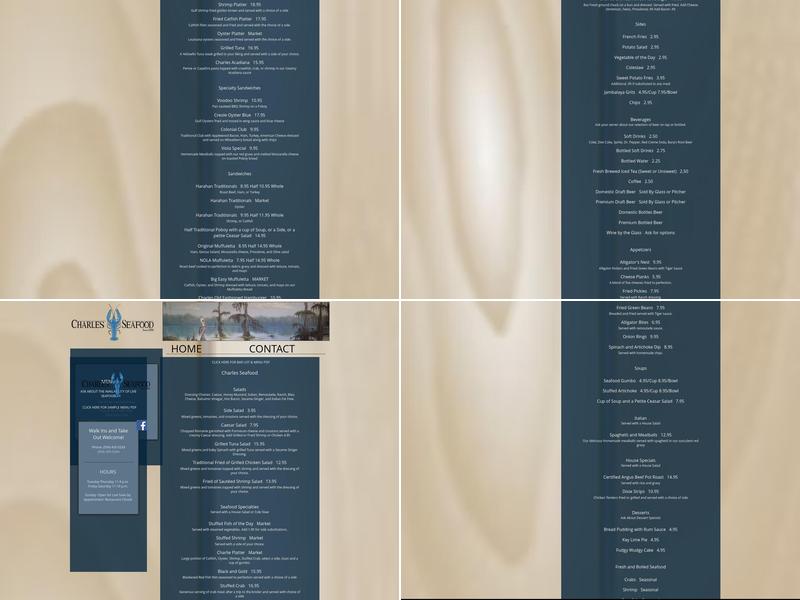 Charles Seafood Menu