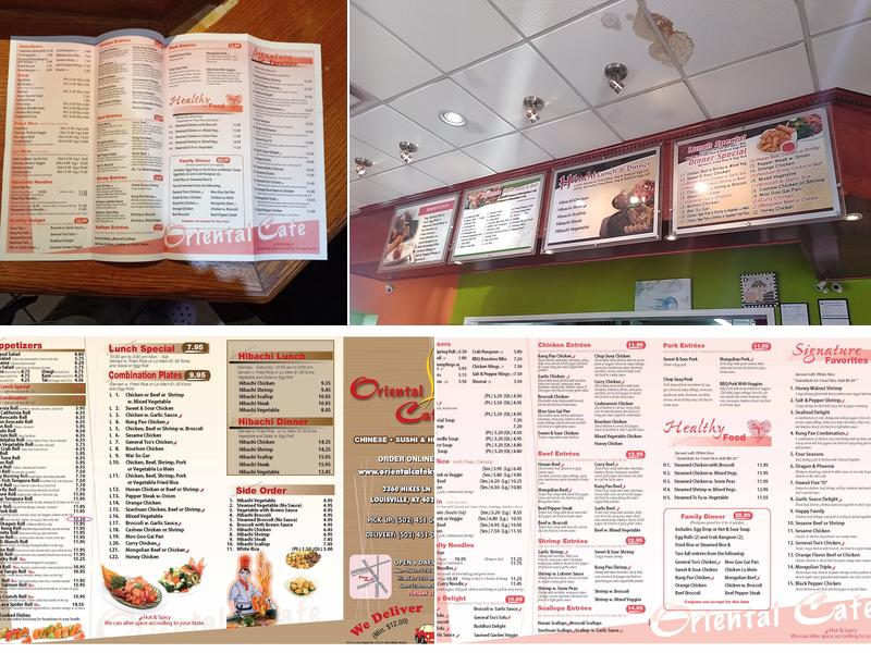 Oriental cafe Menu