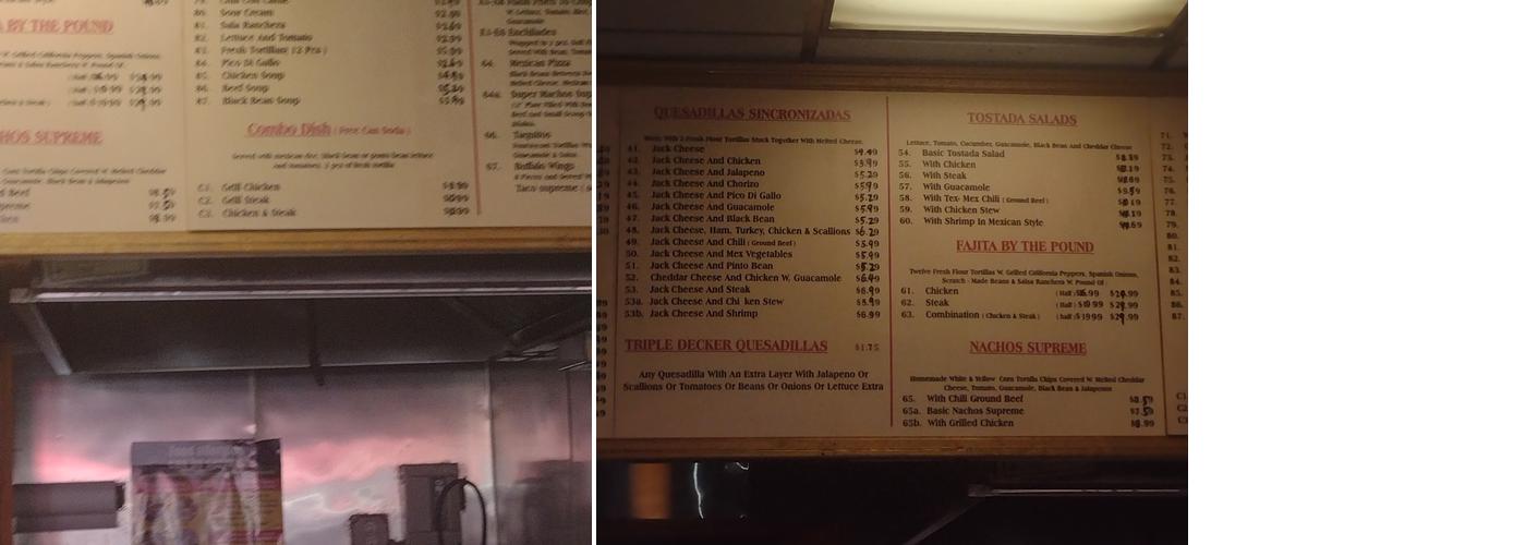 Fresco Tortilleria Menu
