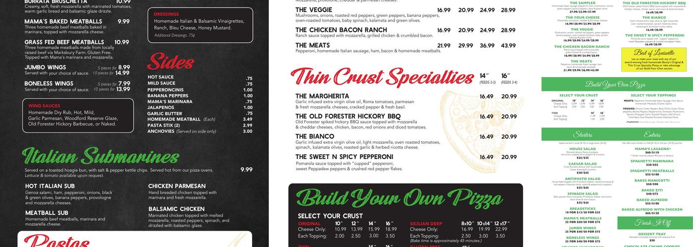 Impellizzeri's Pizza Menu