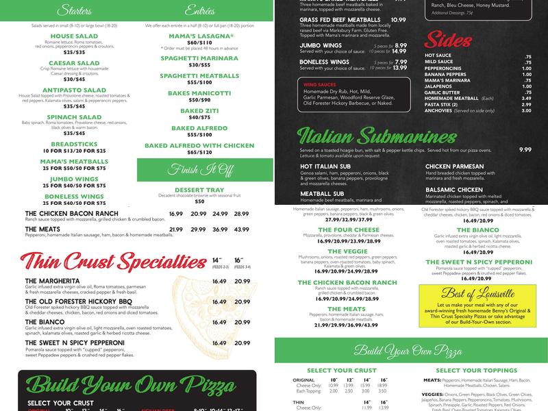 Impellizzeri's Pizza Menu