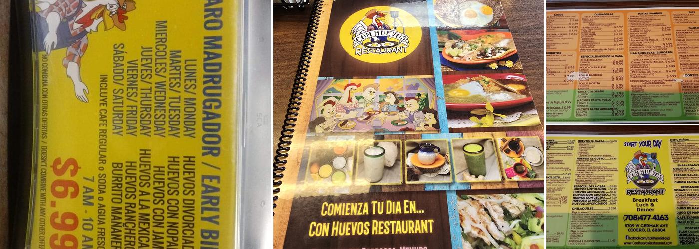 Con Huevos Menu