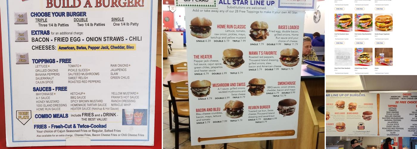 Home Run Burger & Fries Menu