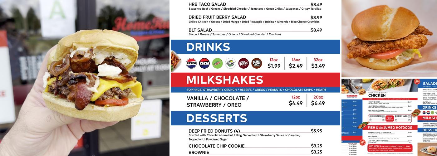 Home Run Burgers & Fries Menu