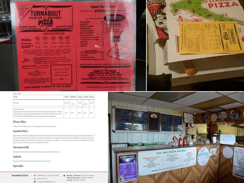 Turnabout Pizza Menu
