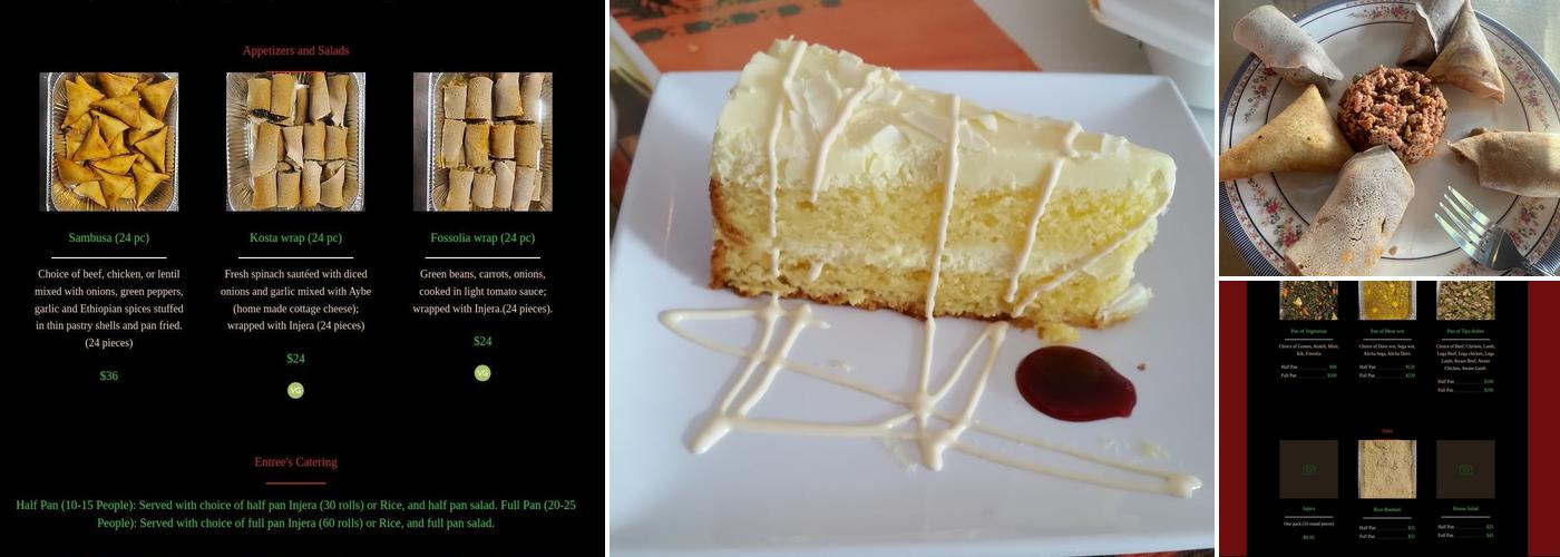 Queen of Sheba Restaurant Menu