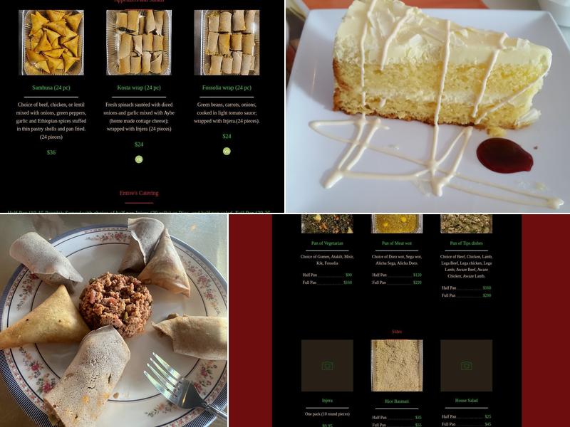 Queen of Sheba Restaurant Menu