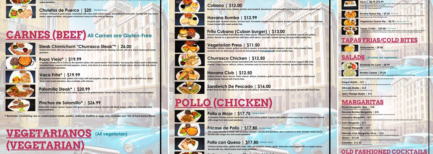 Havana Rumba Bardstown Rd Menu