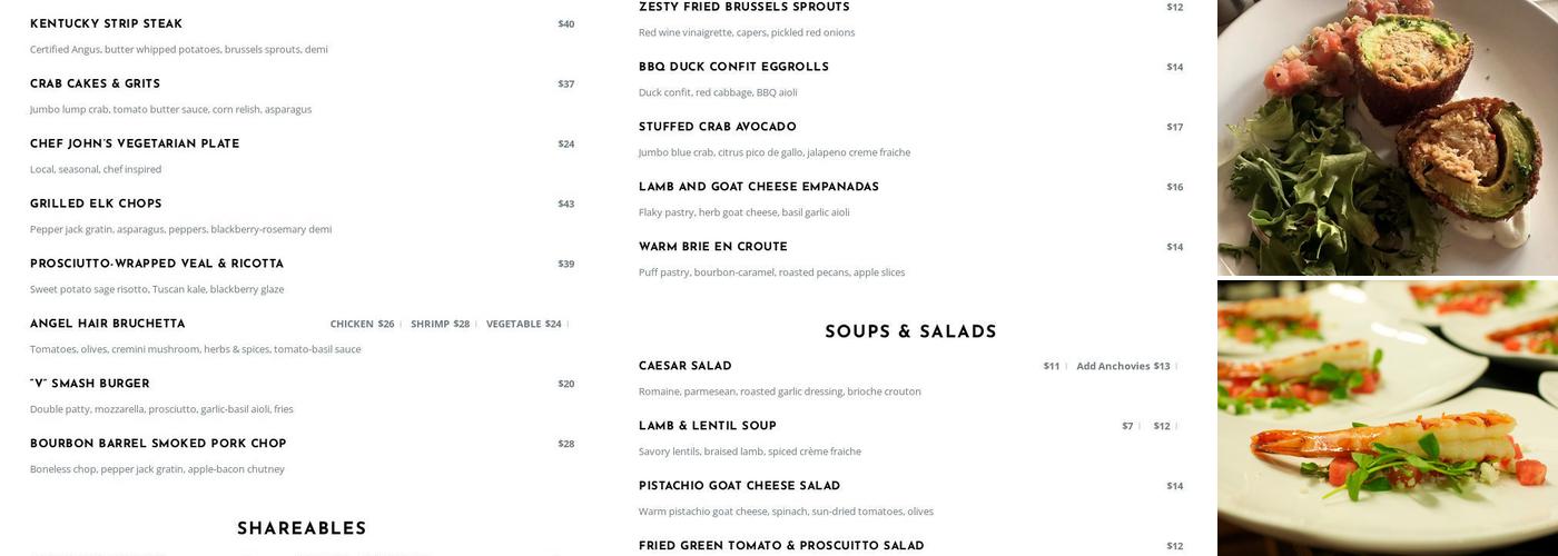 Varanese Restaurant Menu